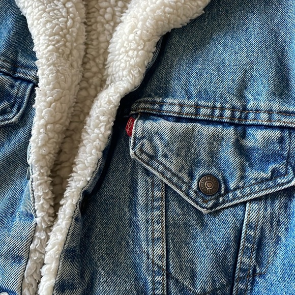 Levis vintage mens jean jacket Sherpa linied size XS made in USA - Picture 3 of 10